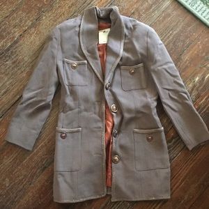 Vintage Parisian blazer with trim + button detail